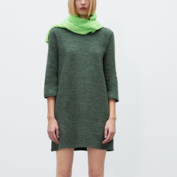 Zara Dresses & Skirts - Zara Dark Green Sweater Dress